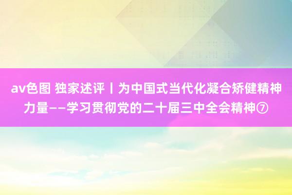 av色图 独家述评丨为中国式当代化凝合矫健精神力量——学习贯彻党的二十届三中全会精神⑦