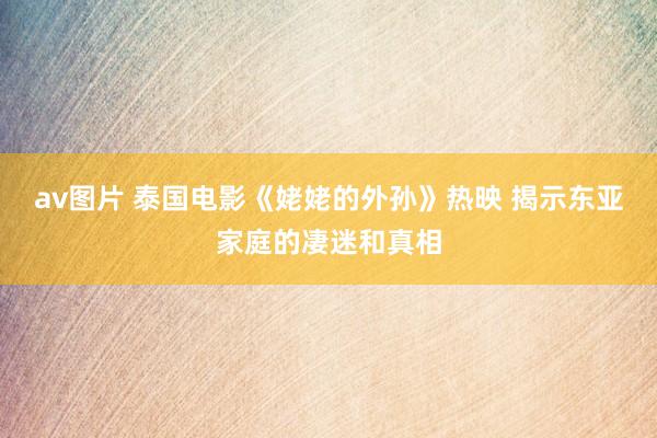 av图片 泰国电影《姥姥的外孙》热映 揭示东亚家庭的凄迷和真相
