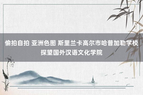 偷拍自拍 亚洲色图 斯里兰卡高尔市哈普加勒学校探望国外汉语文化学院
