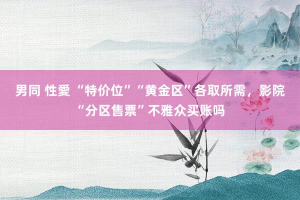 男同 性愛 “特价位”“黄金区”各取所需，影院“分区售票”不雅众买账吗