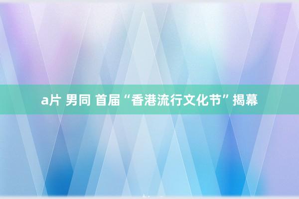 a片 男同 首届“香港流行文化节”揭幕