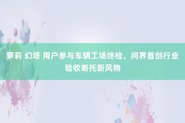 萝莉 幻塔 用户参与车辆工场终检，问界首创行业验收寄托新风物